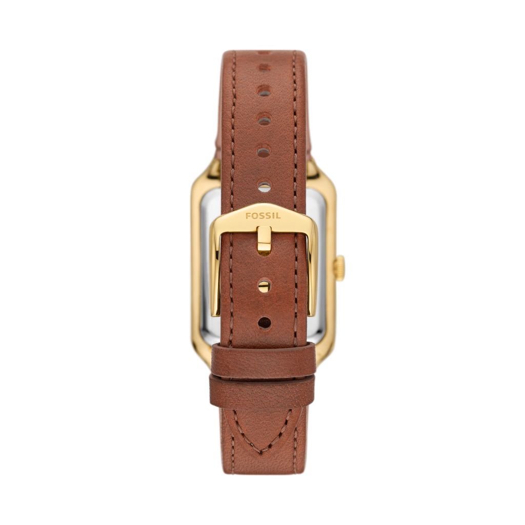 Đồng hồ nữ Fossil Raquel dây da thật màu nâu, mặt chữ nhật khảm xà cừ 26 MM, ES5307