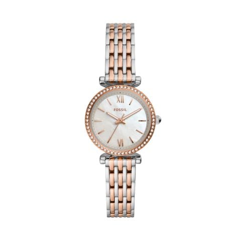 Đồng hồ nữ Fossil Carlie Mini dây kim loại, mặt 28 MM, hai màu, ES4649