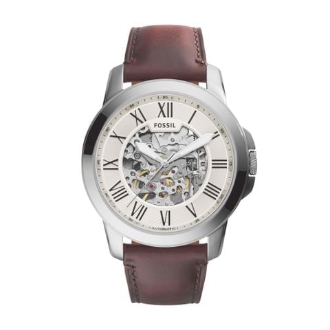 Đồng hồ cơ nam Fossil Grant Automatic, dây da, mặt 45 MM, màu nâu, ME3099