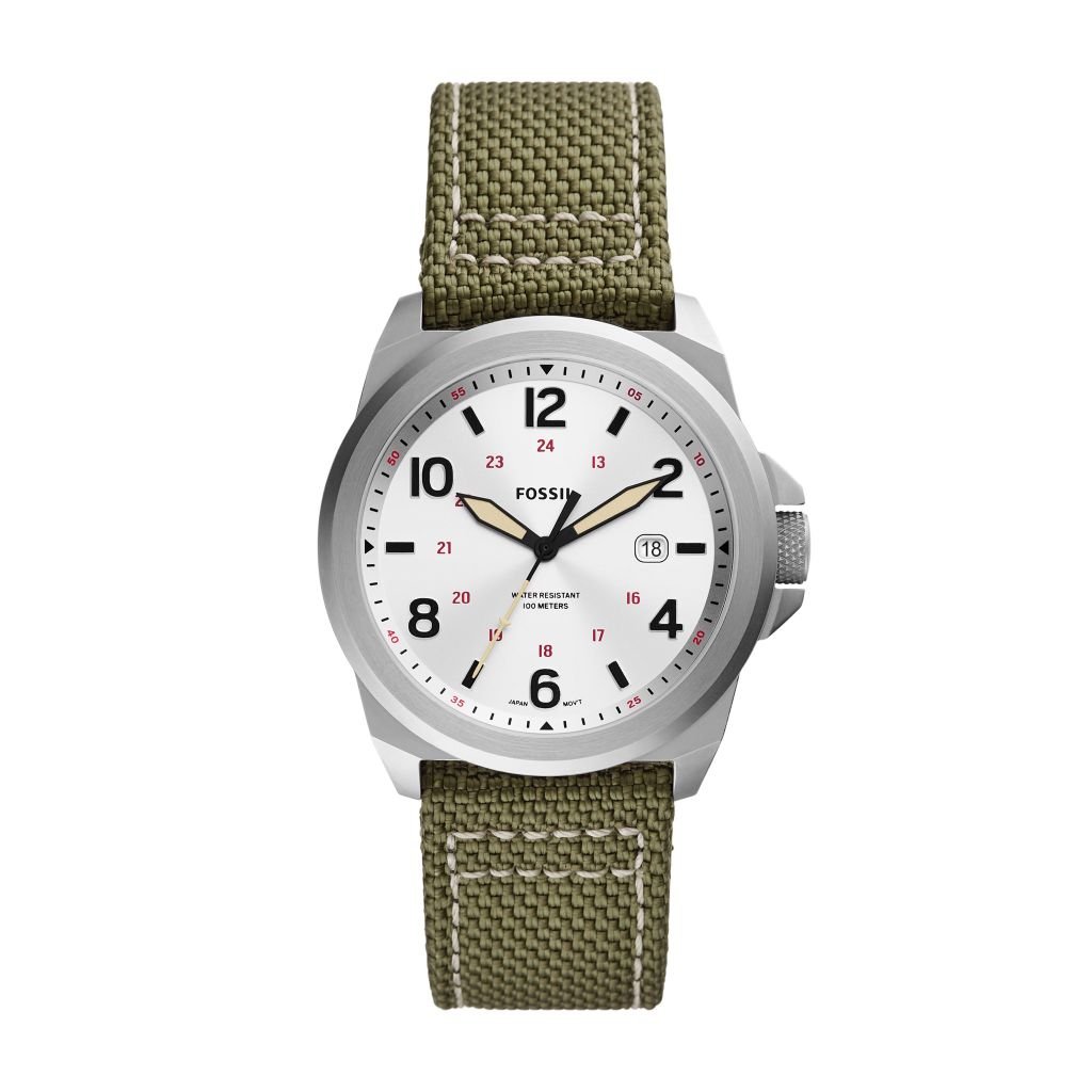 Đồng hồ nam Fossil Bronson dây nylon, mặt 40 MM, màu xanh lá, FS5918
