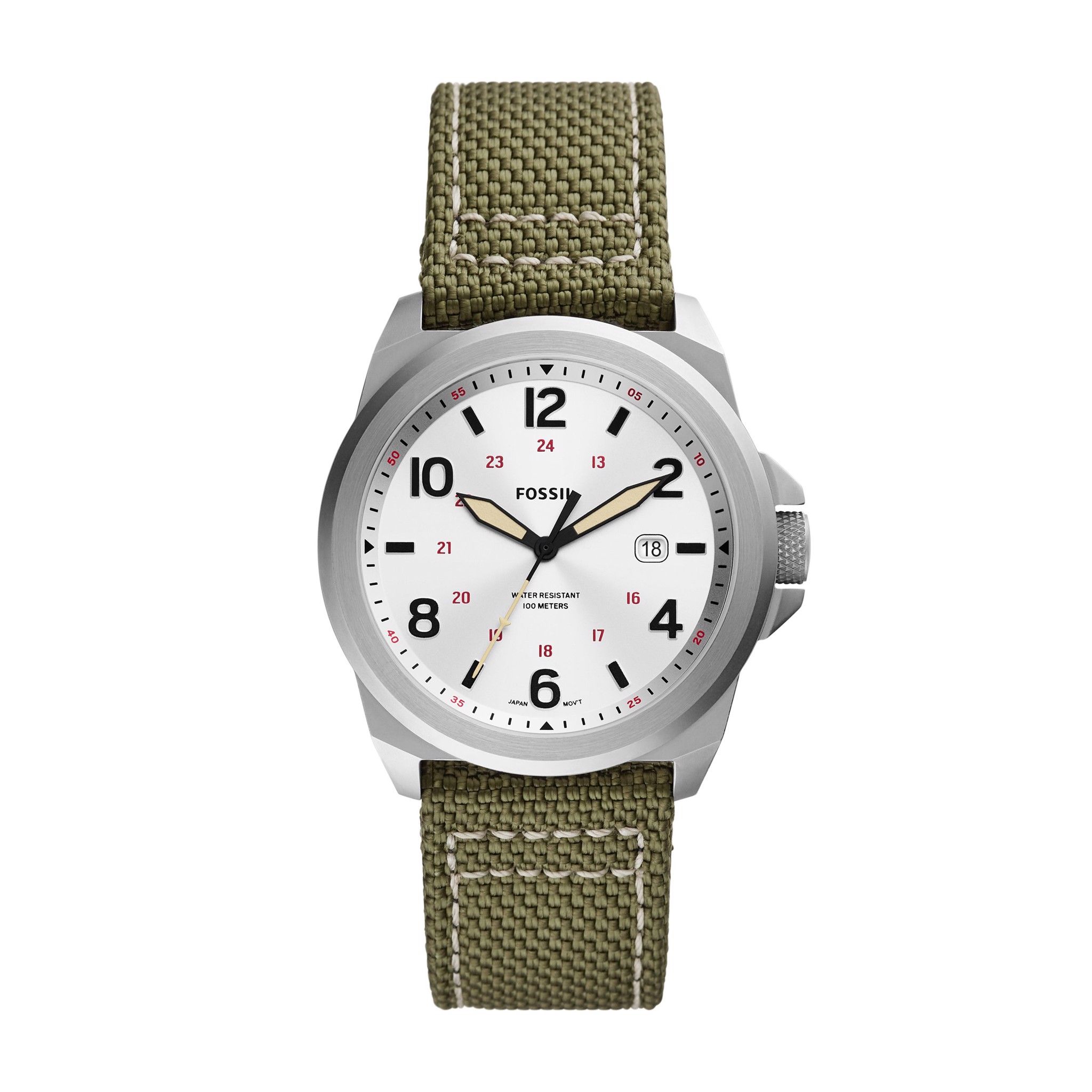 Đồng hồ nam Fossil BRONSON dây nylon FS5918 - màu xanh lá 