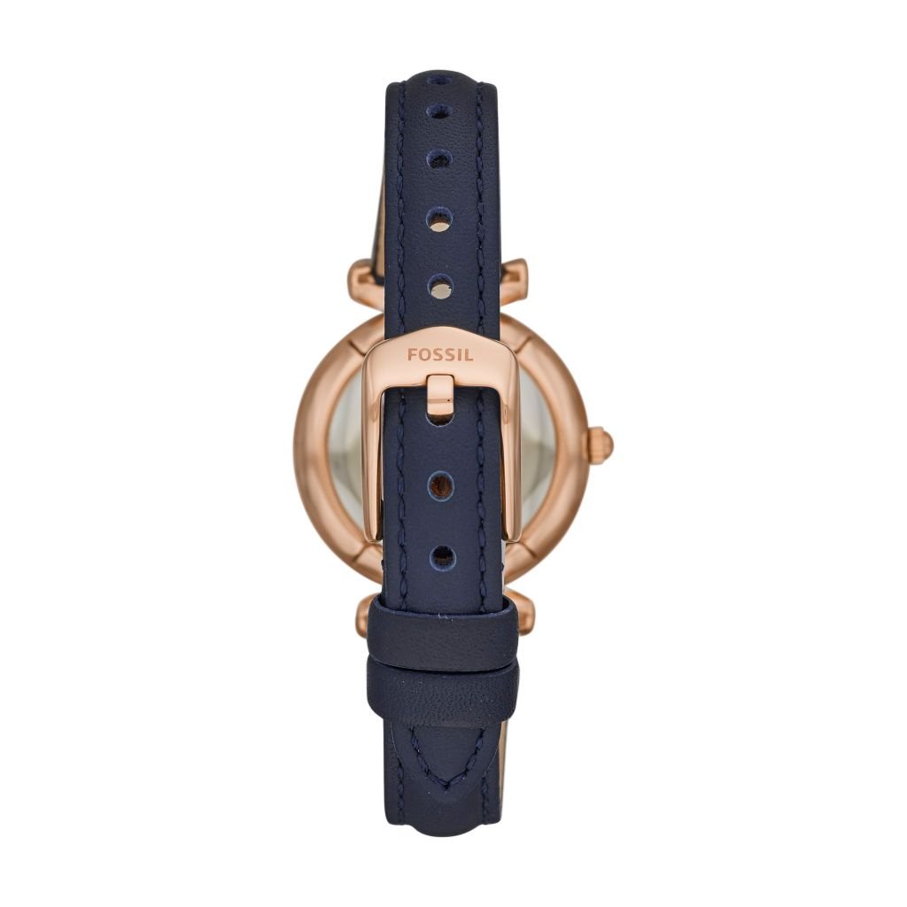 Đồng hồ nữ Fossil Carlie Mini dây da xanh, mặt 28 MM, ES4502
