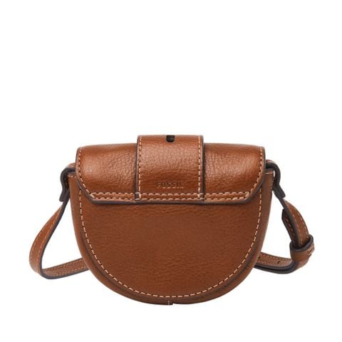Túi đeo chéo nữ da thật Fossil Harwell ZB1849200 dòng Micro - màu nâu
