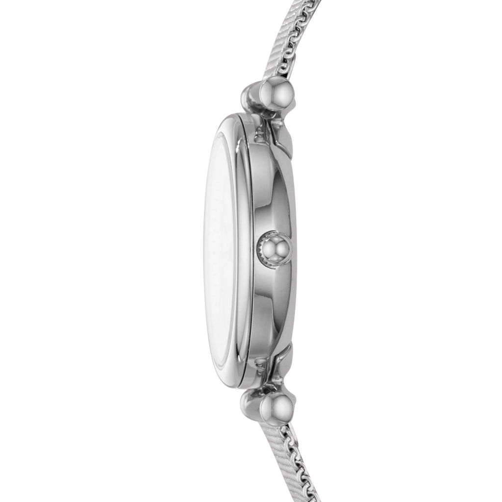 Đồng hồ nữ Fossil CARLIE MINI, mặt bằng xà cừ 29mm, vỏ thép không gỉ ES4432 - màu bạc