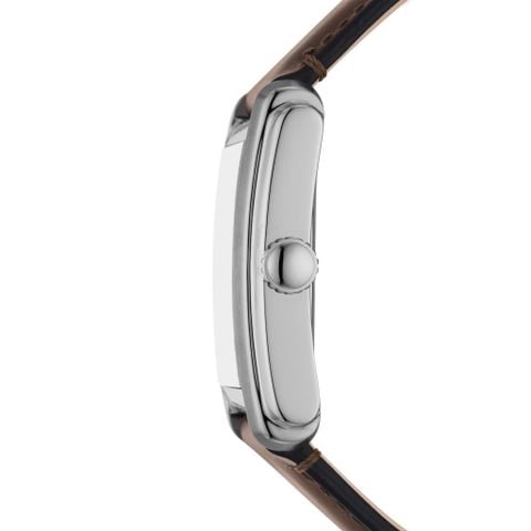 Đồng hồ nam Fossil Carraway dây da thật, mặt 30 MM hình chữ nhật, màu nâu, FS6012