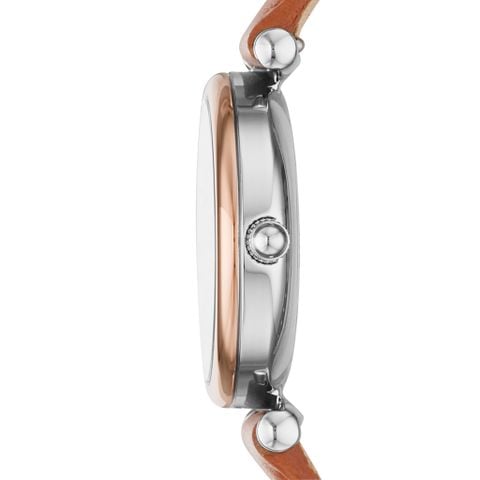 Đồng hồ nữ Fossil Carlie Mini dây da, mặt 28 MM, màu nâu, ES4701