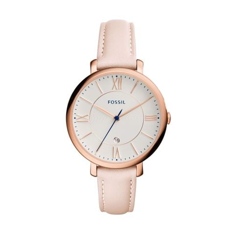 Đồng hồ nữ Fossil Jacqueline dây da, mặt 36 MM, màu hồng, ES3988