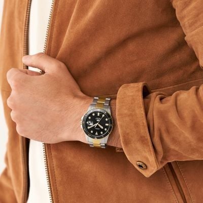 Đồng hồ nam Fossil Fossil Blue dây kim loại, mặt 42 MM, hai màu, FS5951