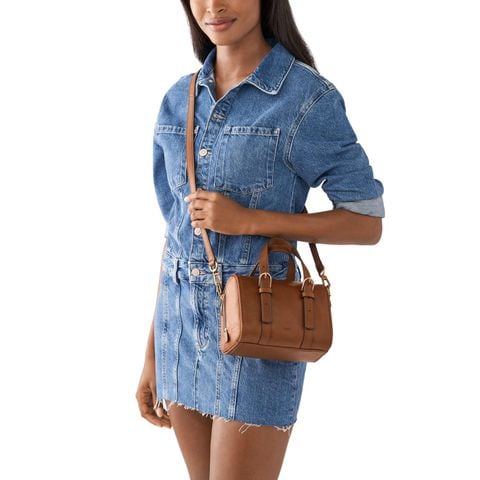 Túi đeo chéo nữ Fossil CARLIE Satchel da thật ZB1856200 - màu nâu