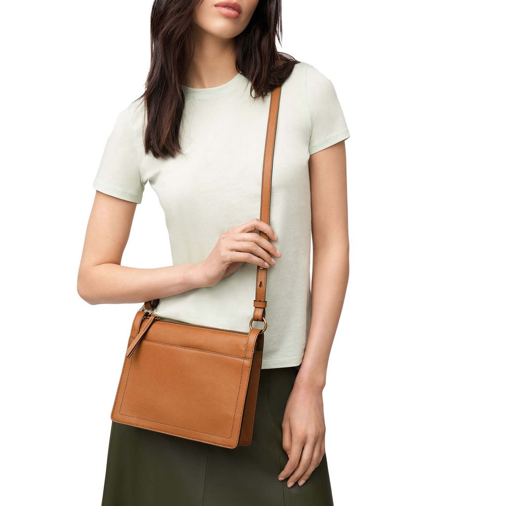Túi đeo chéo nữ Fossil TARYN da thật ZB1894216 - màu nâu