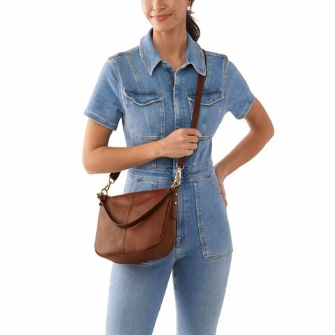 Túi đeo chéo nữ Fossil JOLIE da thật ZB7716200, màu nâu