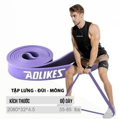 Dây kháng lực tập gym Power Band Aolikes TÍM (85lbs)