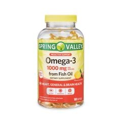 Spring Valley Omega 3 180 Viên - Fish Oil 1000 mg (645 EPA / 310 DHA)