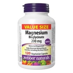 Webber Naturals Magnesium Bisglycinate 200mg 120 Viên