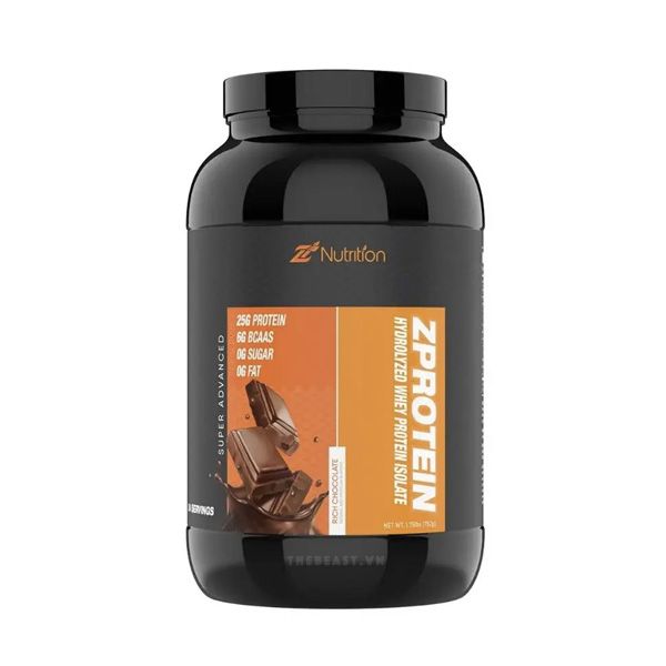 Z protein whey hydrolyzed 100% hấp thụ cực nhanh, giúp tăng cơ cực nét..