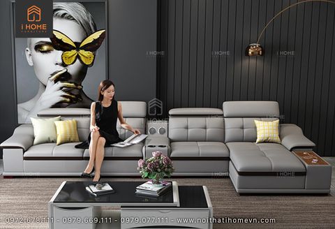 Ghế sofa da Hàn Quốc góc L SF 5050