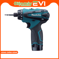 Máy khoan vặn vít pin Makita DF030D Có lựa chọn 2 tốc độ với tốc độ thay đổi trong từng phạm vi cho nhiều ứng dụng. Có khả năng khoan được cả thép và gỗ