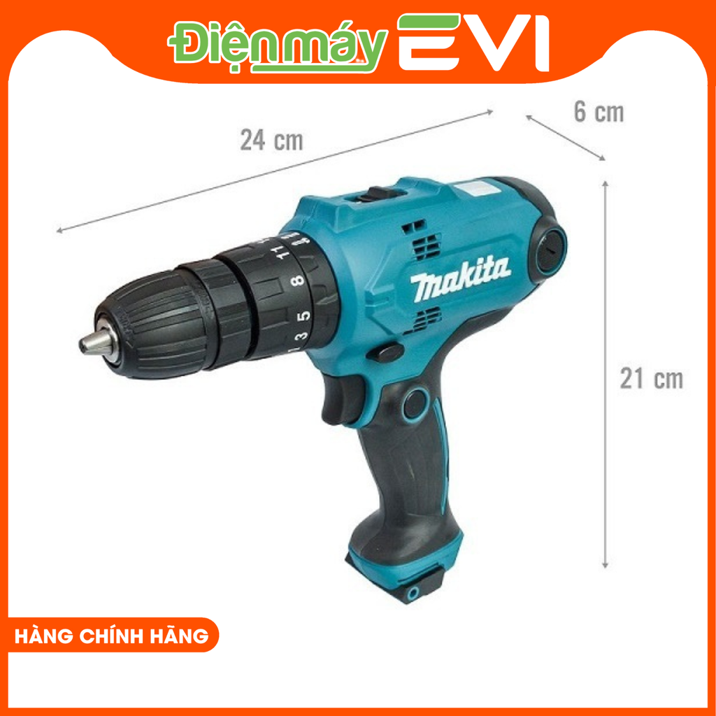 Máy khoan búa và vặn vít điện Makita HP0300  Được trang bị động cơ mạnh mẽ, cho hiệu suất làm việc cao. Chức năng khoan và vặn vít kép tiện lợi cho công việc thay đổi nhanh chóng