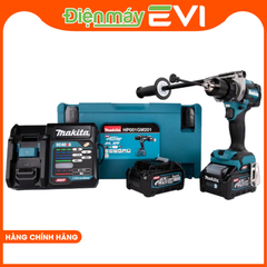 Máy khoan pin cầm tay Makita HP001GM201 Động cơ không chổi than giúp bạn làm việc trên mọi bề mặt vật liệu kể cả thép hay bê tông. Lực siết tối đa: Cứng / Mềm : 140Nm/68Nm