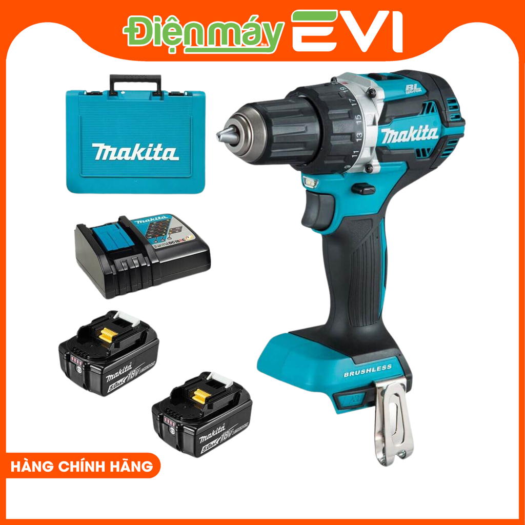 Máy khoan pin cầm tay Makita DDF484RTE Lực vặn tối đa lên tới 60N.m, giúp thực hiện các công việc lắp ráp, lắp đặt và sửa chữa dễ dàng và nhanh chóng