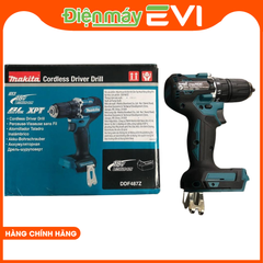 Máy khoan pin cầm tay Makita DDF487Z Động cơ mạnh mẽ, có thể khoan và vặn vít vào các vật liệu cứng như thép