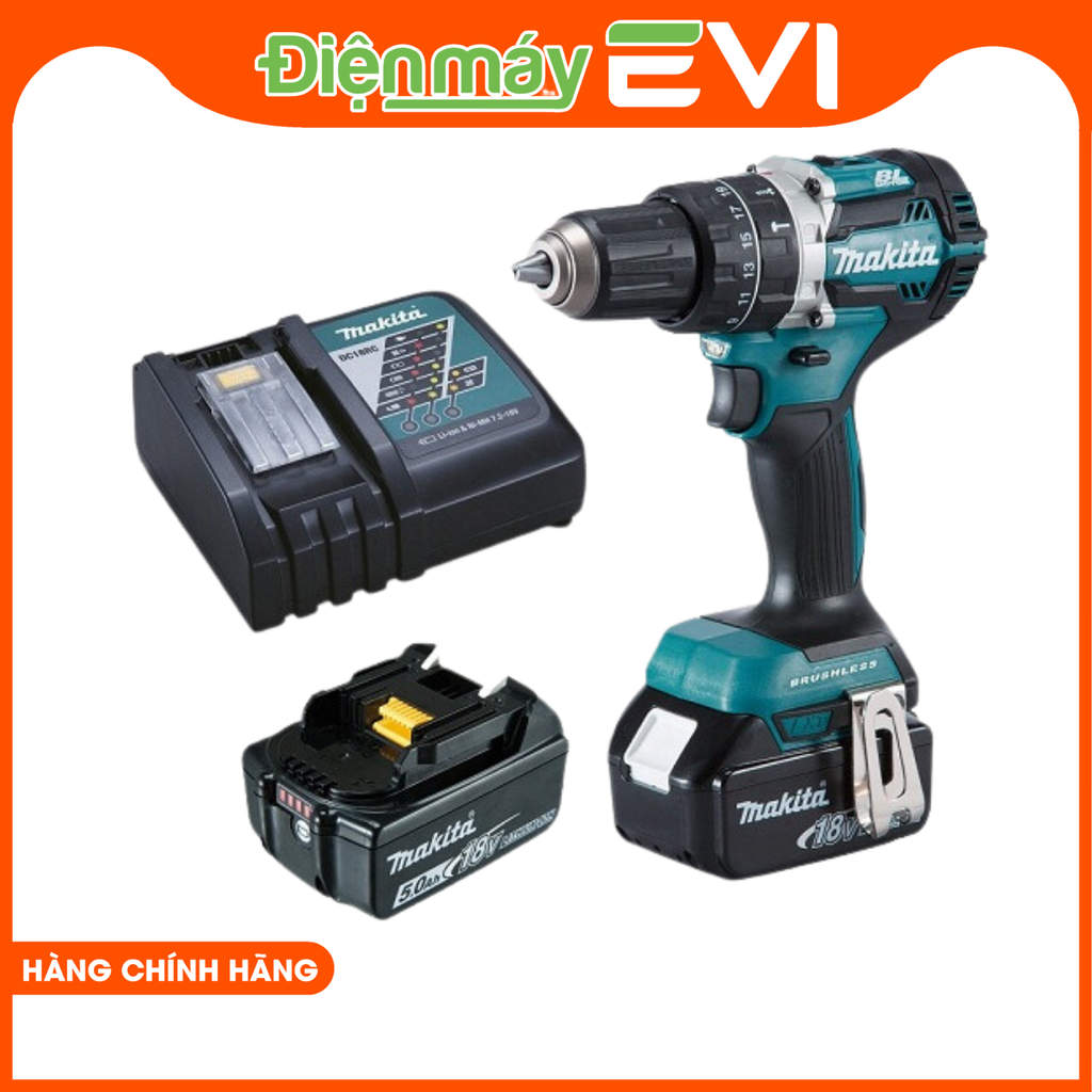 Máy khoan pin cầm tay Makita DHP482RFE Có khả năng khoan được nhiều loại vật liệu khác nhau như thép, gỗ và tường, giúp người dùng linh hoạt trong các công việc khoan và bắt vít