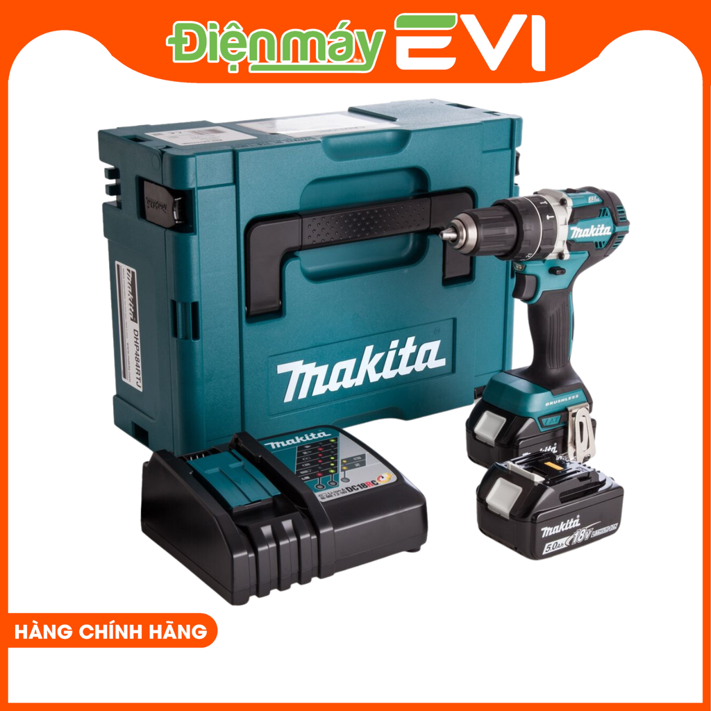 Máy khoan pin cầm tay Makita DDF484RTE Lực vặn tối đa lên tới 60N.m, giúp thực hiện các công việc lắp ráp, lắp đặt và sửa chữa dễ dàng và nhanh chóng
