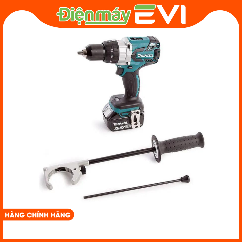 Máy khoan pin cầm tay Makita DHP481Z Có khả năng khoan và vặn vít đòi hỏi khắt khe nhất trong gỗ, nề và kim loại. Mô-men xoắn khóa 125Nm Max mang lại sức mạnh vô địch