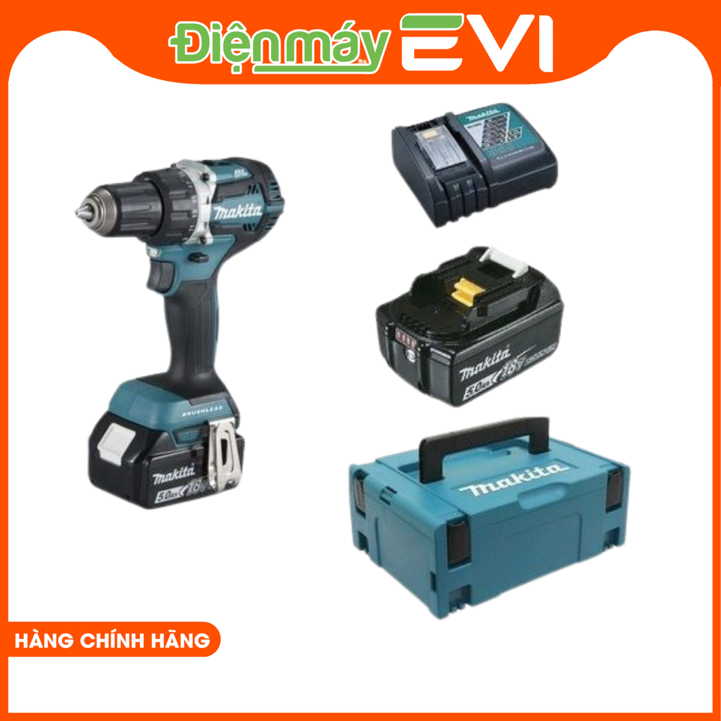 Máy khoan pin cầm tay Makita DDF484RTE Lực vặn tối đa lên tới 60N.m, giúp thực hiện các công việc lắp ráp, lắp đặt và sửa chữa dễ dàng và nhanh chóng