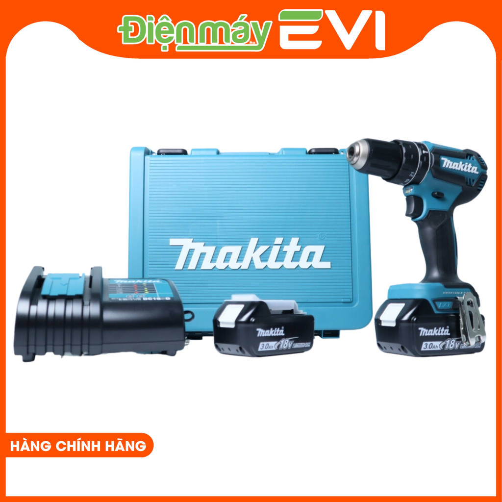 Máy khoan pin cầm tay Makita DHP485SFE Động cơ mạnh mẽ giúp khoan và vặn vít nhanh chóng và hiệu quả hơn