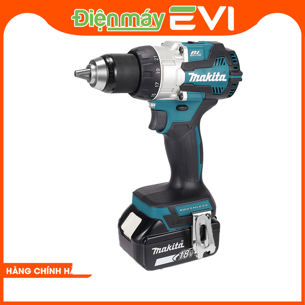 Máy khoan pin cầm tay Makita DHP489RTJ khoan tường, thép, gỗ với độ sâu lên đến 16mm, 13mm và 51mm