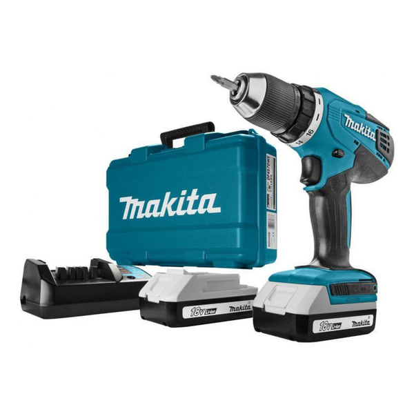 Máy khoan pin cầm tay Makita DF488DWE Được sử dụng để vặn vít và khoan các loại vật liệu như gỗ và thép