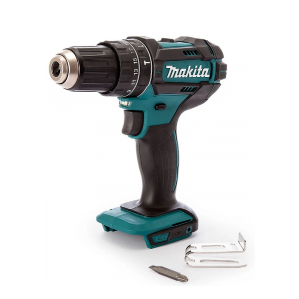 Máy khoan pin cầm tay Makita DHP482Z Tốc độ đập cao/ thấp 0 – 28500 / 0 – 9000 l/p. Lực siết tối đa cứng và mềm 62Nm / 36Nm
