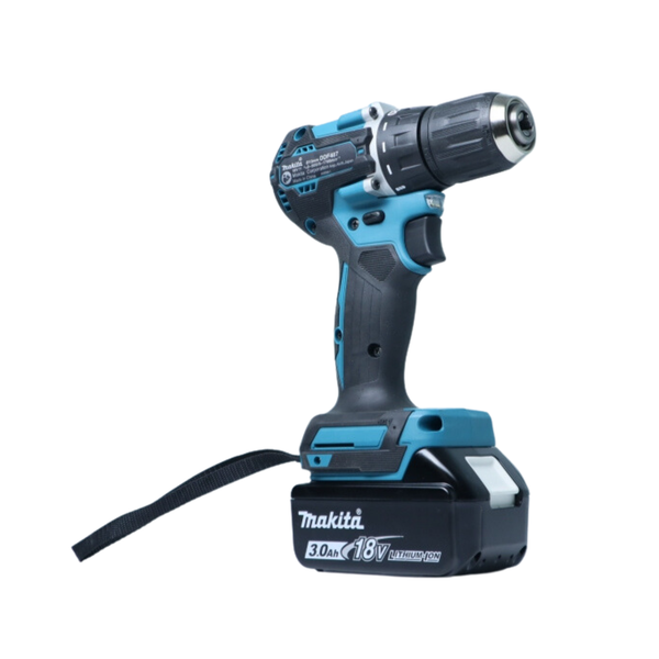 Máy khoan pin cầm tay Makita DDF487Z Động cơ mạnh mẽ, có thể khoan và vặn vít vào các vật liệu cứng như thép