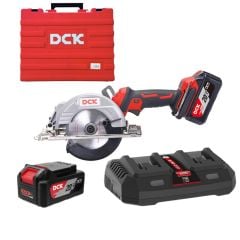 Máy cưa đĩa dùng pin DCK KDMY125(TYPE FK) Tốc độ không tải từ 4200-6700 vòng/phút. Đi kèm với 2 pin 20V 5.0Ah và bộ sạc 20V 4A