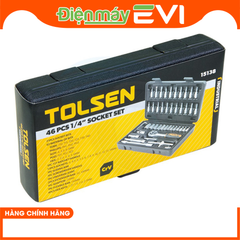 Bộ đầu tuýp 1/4 Tolsen 15138 gồm 46 món có độ bền cao, 21 đầu tô vít và 13 đầu vặn ốc