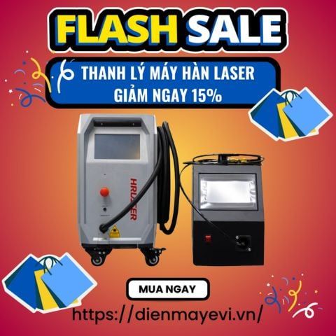 Máy hàn laser mini Riland HRLASER 1200W Có thể cho hàn liên tục hoặc hàn xung, tốc độ hàn nhanh gấp 2 -10 lần.