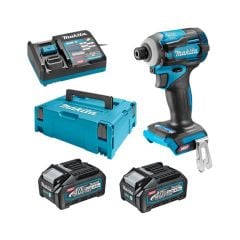 Máy bắn vít chuyên vít dùng pin Makita TD001GM201 Lực siết tối đa lên đến 220Nm. Được trang bị 2 pin 4.0Ah và sạc nhanh