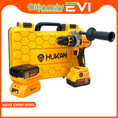 Máy khoan pin HuKan F88 ba chức năng khoan, búa, vít lực siết 95Nm. Máy nguyên bộ 2 pin, 1 sạc giúp tiết kiệm chi phí mua pin, sạc rời