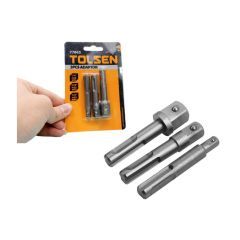 Bộ 3 Mũi Khoan Nối Đầu Típ Tolsen 77865 gồm 3 mũi với đường kính lần lượt 1/4