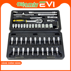 Bộ đầu tuýp 1/4 Tolsen 15138 gồm 46 món có độ bền cao, 21 đầu tô vít và 13 đầu vặn ốc