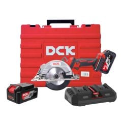 Máy cưa đĩa dùng pin DCK KDMY125(TYPE FK) Tốc độ không tải từ 4200-6700 vòng/phút. Đi kèm với 2 pin 20V 5.0Ah và bộ sạc 20V 4A