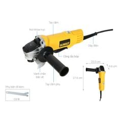 Máy mài góc Dewalt DWE8200PL-B1 Công suất 850W có tốc độ không tải lên đến 12000 vòng/phút.