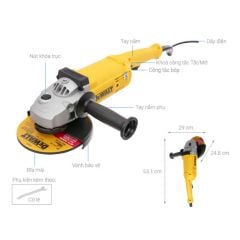 Máy mài góc lớn Dewalt D28413-B1 Công suất 2200W, tốc độ không tải tối đa 8500 vòng/phút