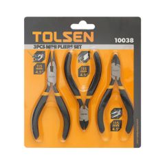 Bộ 3 kìm mini Tolsen 10038 11 cm thiết kế nhỏ gọn, tiện lợi dễ bỏ túi khi làm việc với chiều dài 110 mm