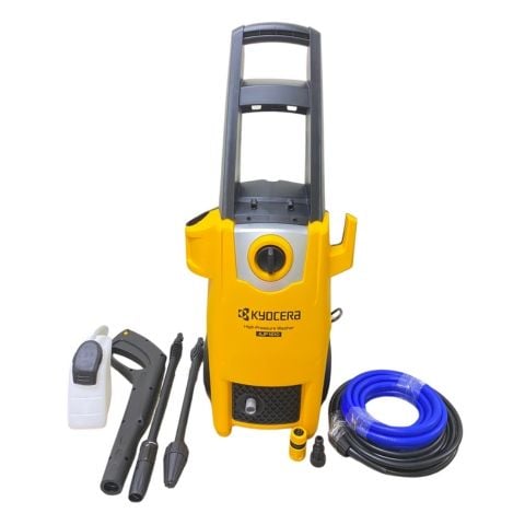 Máy rửa xe cao áp Kyocera AJP-1610 với động cơ lên đến 1800W. Áp lực nước tối đa lên đến 140Bar