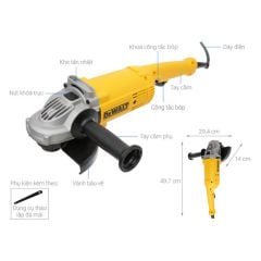 Máy mài góc lớn Dewalt D28491-B1 Công suất 2000W, tốc độ không tải tối đa 8500 vòng/phút