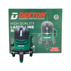 Máy cân bằng laser Dekton DK-LS0502 Gồm 1 tia ngang, 1 tia dọi tâm và 4 tia đứng, có thể chiếu sáng liên tục trong 10