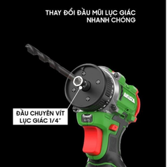 Máy khoan pin Akuza K6 hai chức năng khoan sắt và gỗ (2 pin 16.8V, sạc & túi Akuza)