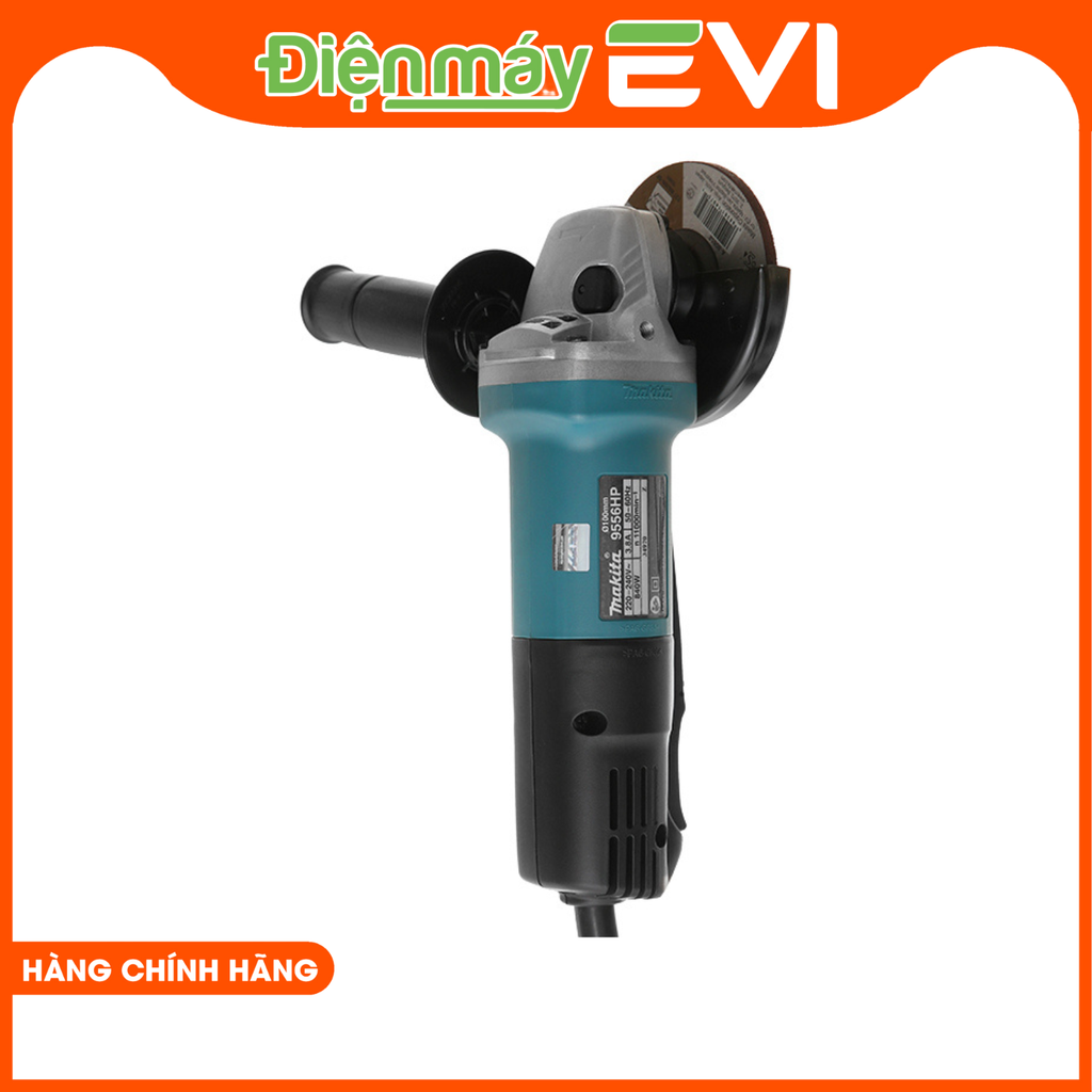 Máy mài góc Makita M9556HB Công suất mạnh mẽ 840W, tốc độ không tải tối đa 11000 vòng/phút. Đường kính đĩa 100mm
